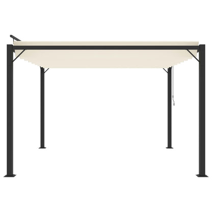 313924 vidaXL Gazebo with Louvered Roof 3x3 m Cream Fabric and Aluminium
