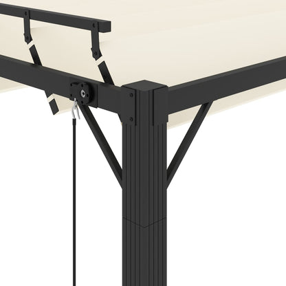 313924 vidaXL Gazebo with Louvered Roof 3x3 m Cream Fabric and Aluminium