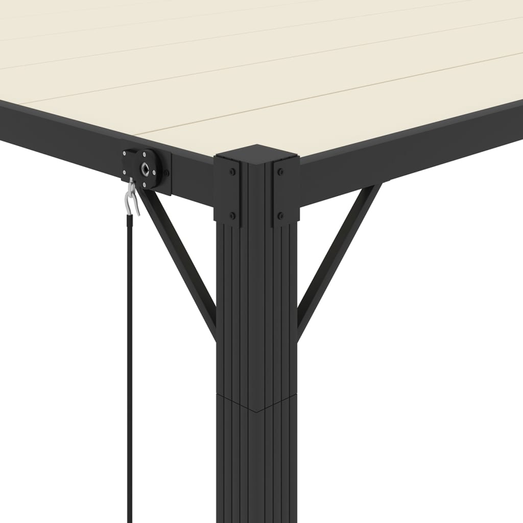 313924 vidaXL Gazebo with Louvered Roof 3x3 m Cream Fabric and Aluminium