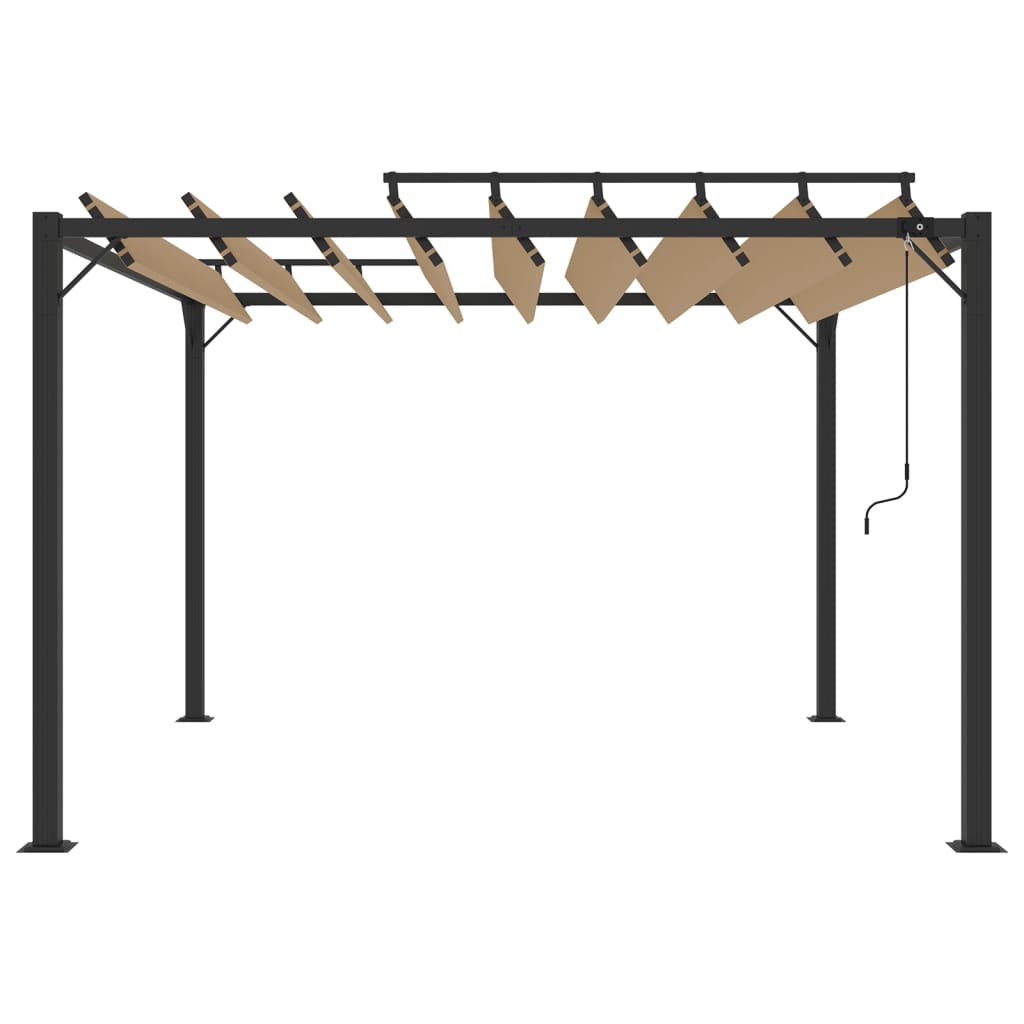 313925 vidaXL Gazebo with Louvered Roof 3x3 m Taupe Fabric and Aluminium