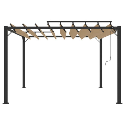 313925 vidaXL Gazebo with Louvered Roof 3x3 m Taupe Fabric and Aluminium