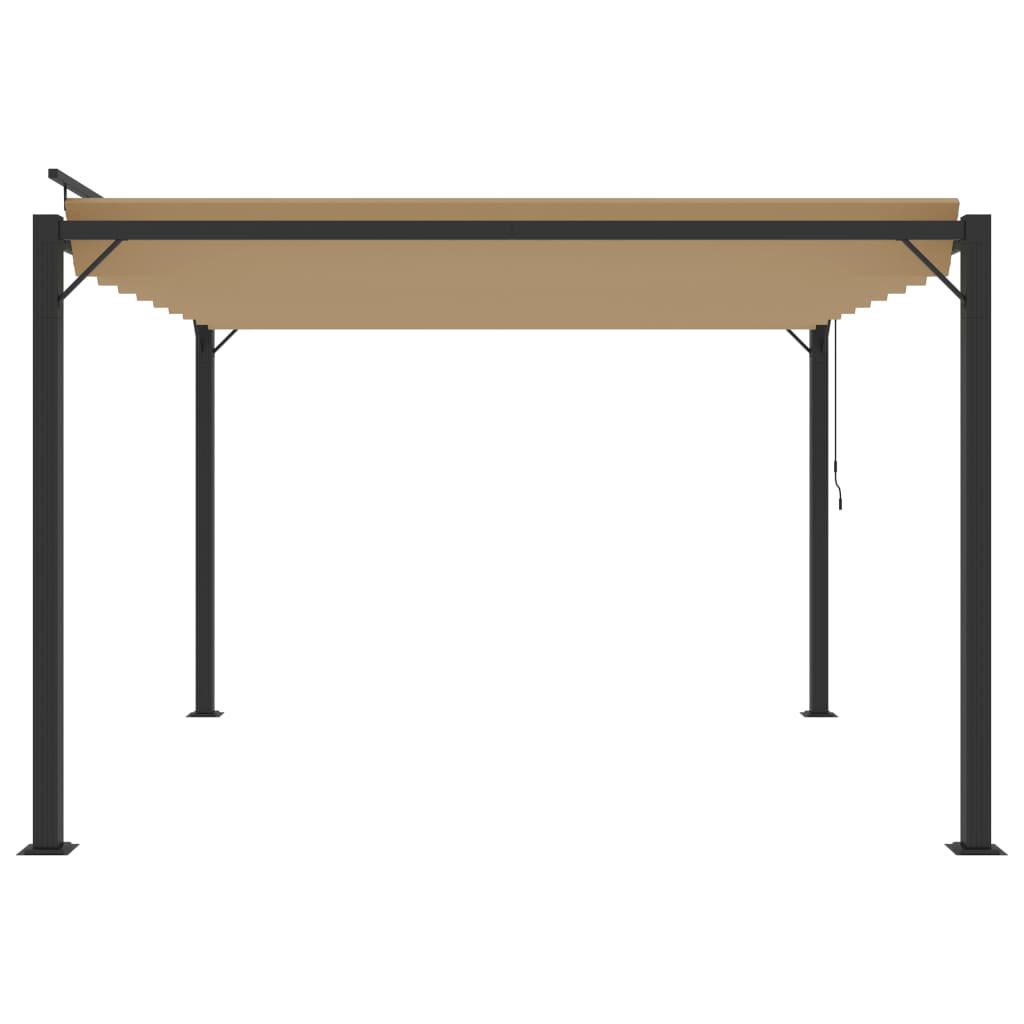 313925 vidaXL Gazebo with Louvered Roof 3x3 m Taupe Fabric and Aluminium