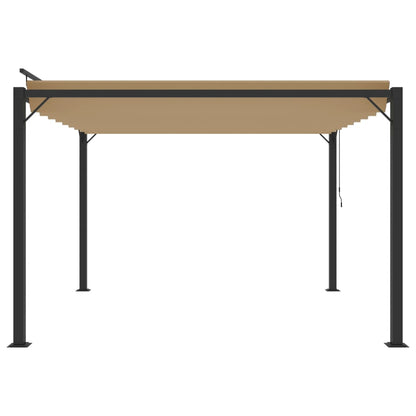 313925 vidaXL Gazebo with Louvered Roof 3x3 m Taupe Fabric and Aluminium