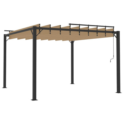 313925 vidaXL Gazebo with Louvered Roof 3x3 m Taupe Fabric and Aluminium