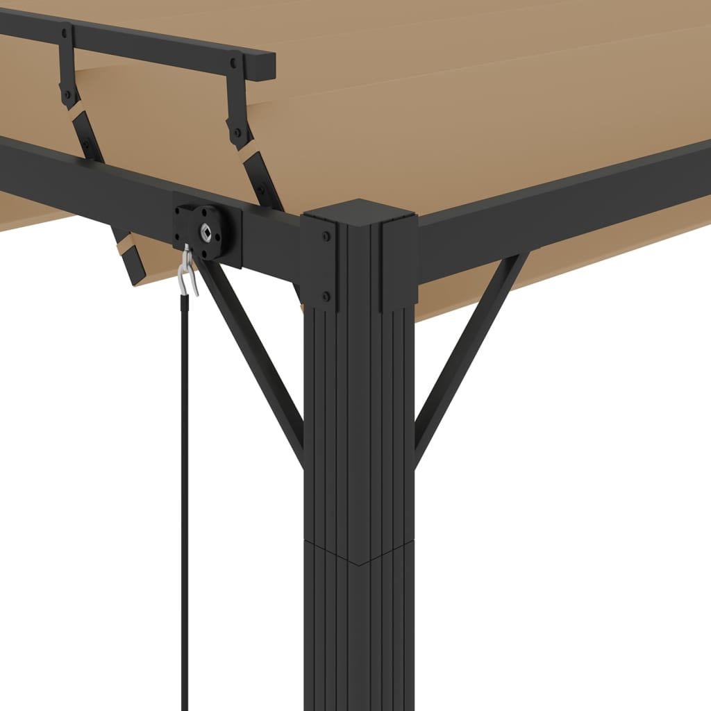 313925 vidaXL Gazebo with Louvered Roof 3x3 m Taupe Fabric and Aluminium