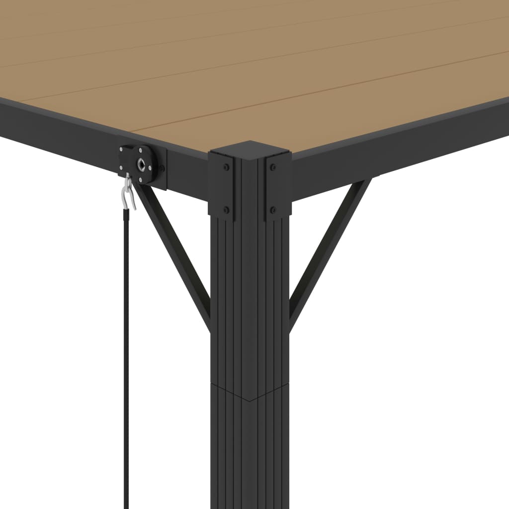 313925 vidaXL Gazebo with Louvered Roof 3x3 m Taupe Fabric and Aluminium
