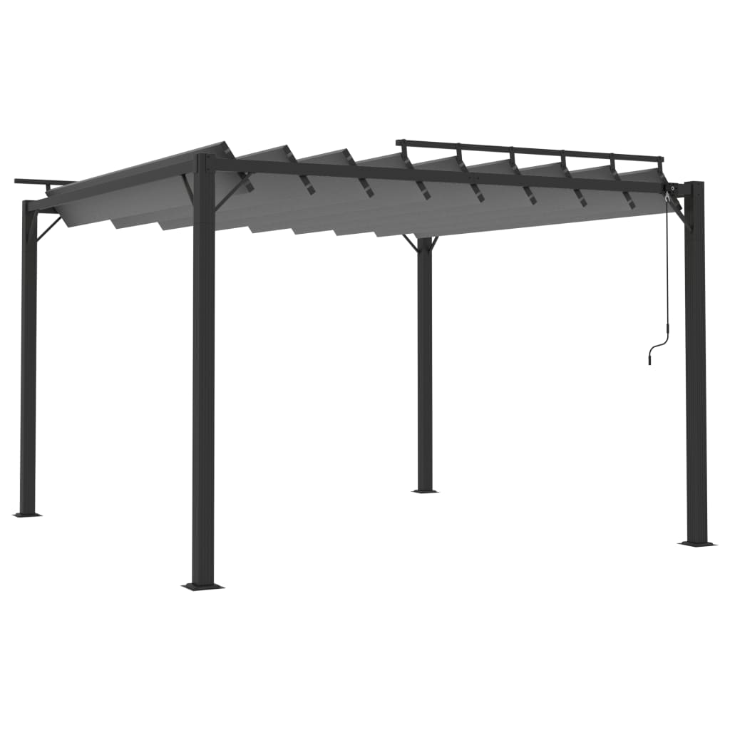 313926 vidaXL Gazebo with Louvered Roof 3x3 m Anthracite Fabric and Aluminium