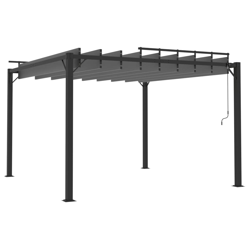 313926 vidaXL Gazebo with Louvered Roof 3x3 m Anthracite Fabric and Aluminium