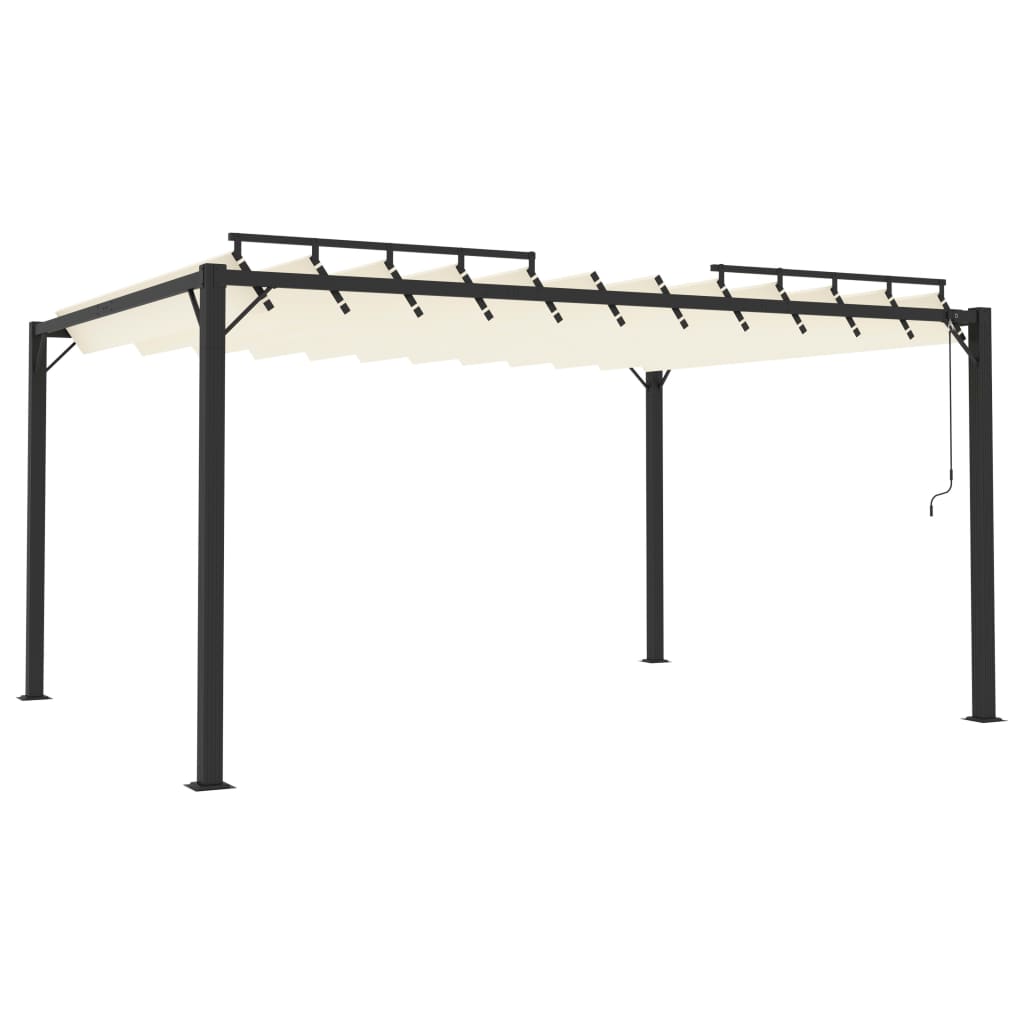 313927 vidaXL Gazebo with Louvered Roof 3x4 m Cream Fabric and Aluminium
