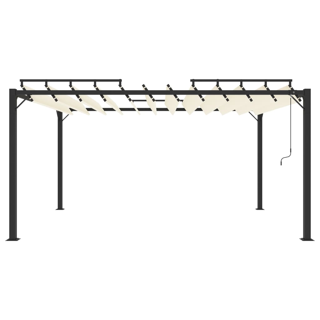 313927 vidaXL Gazebo with Louvered Roof 3x4 m Cream Fabric and Aluminium