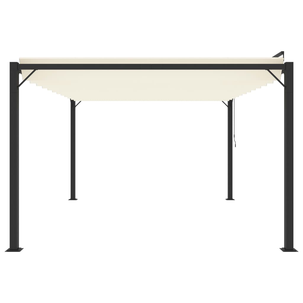 313927 vidaXL Gazebo with Louvered Roof 3x4 m Cream Fabric and Aluminium