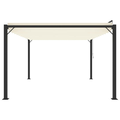 313927 vidaXL Gazebo with Louvered Roof 3x4 m Cream Fabric and Aluminium