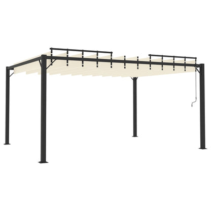 313927 vidaXL Gazebo with Louvered Roof 3x4 m Cream Fabric and Aluminium