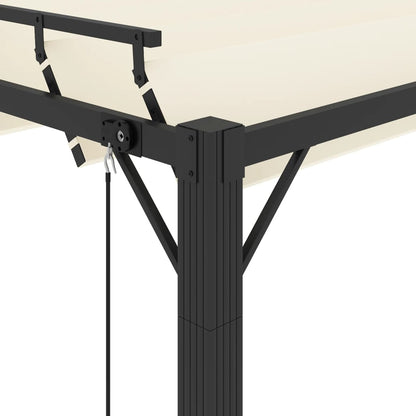 313927 vidaXL Gazebo with Louvered Roof 3x4 m Cream Fabric and Aluminium