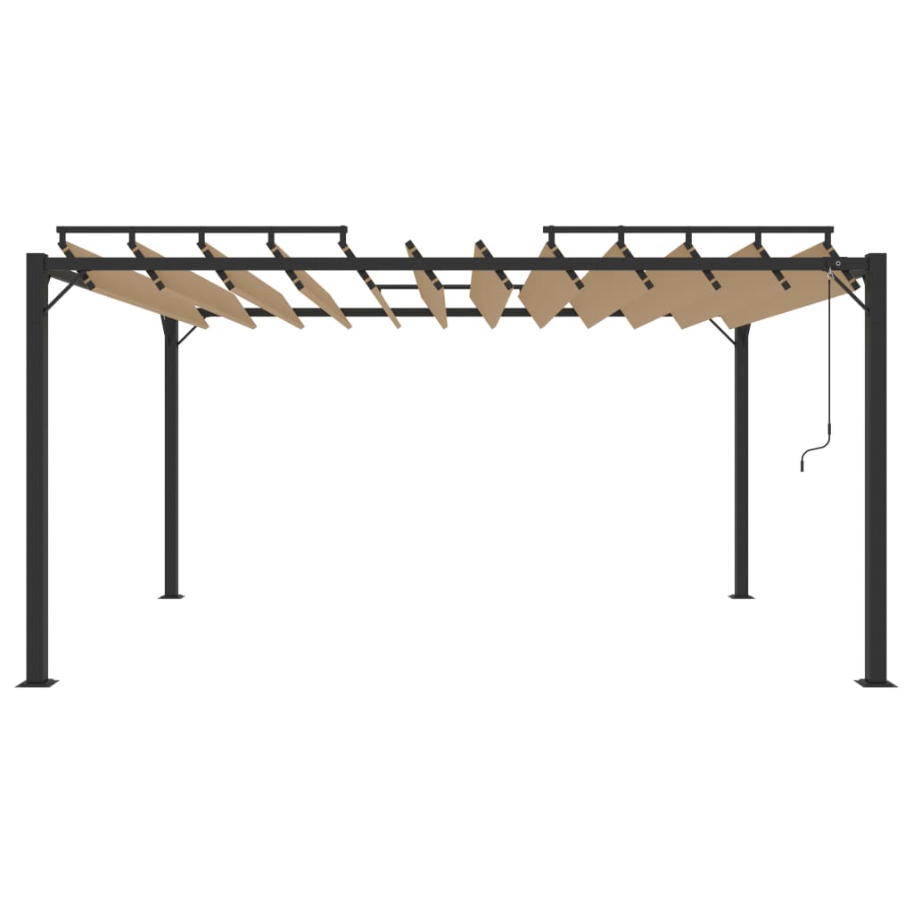 313928 vidaXL Gazebo with Louvered Roof 3x4 m Taupe Fabric and Aluminium