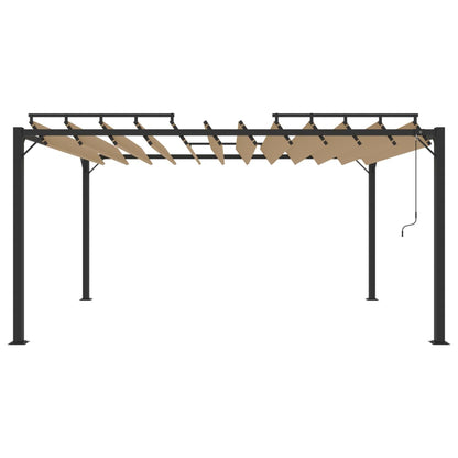 313928 vidaXL Gazebo with Louvered Roof 3x4 m Taupe Fabric and Aluminium