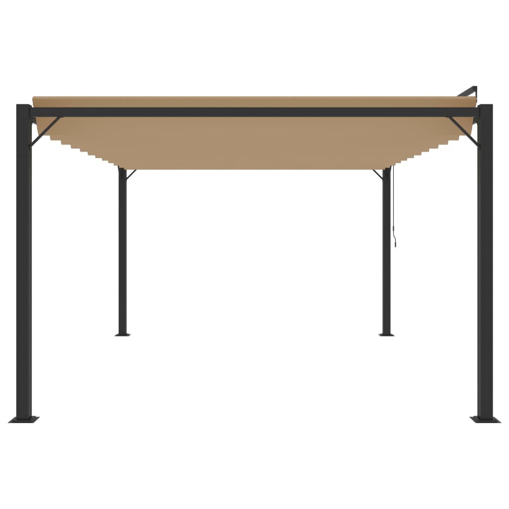 313928 vidaXL Gazebo with Louvered Roof 3x4 m Taupe Fabric and Aluminium