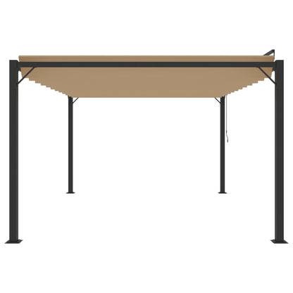 313928 vidaXL Gazebo with Louvered Roof 3x4 m Taupe Fabric and Aluminium