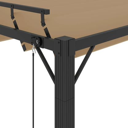 313928 vidaXL Gazebo with Louvered Roof 3x4 m Taupe Fabric and Aluminium
