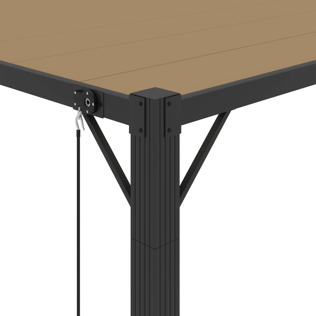 313928 vidaXL Gazebo with Louvered Roof 3x4 m Taupe Fabric and Aluminium