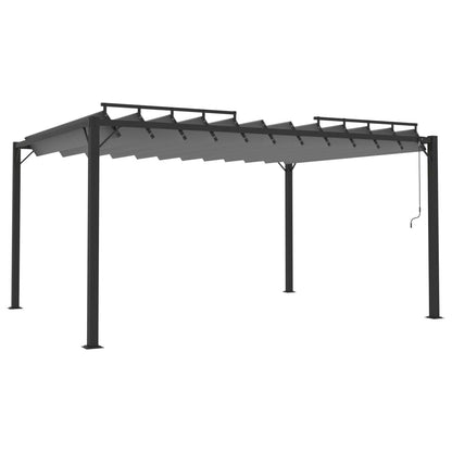 313929 vidaXL Gazebo with Louvered Roof 3x4 m Anthracite Fabric and Aluminium