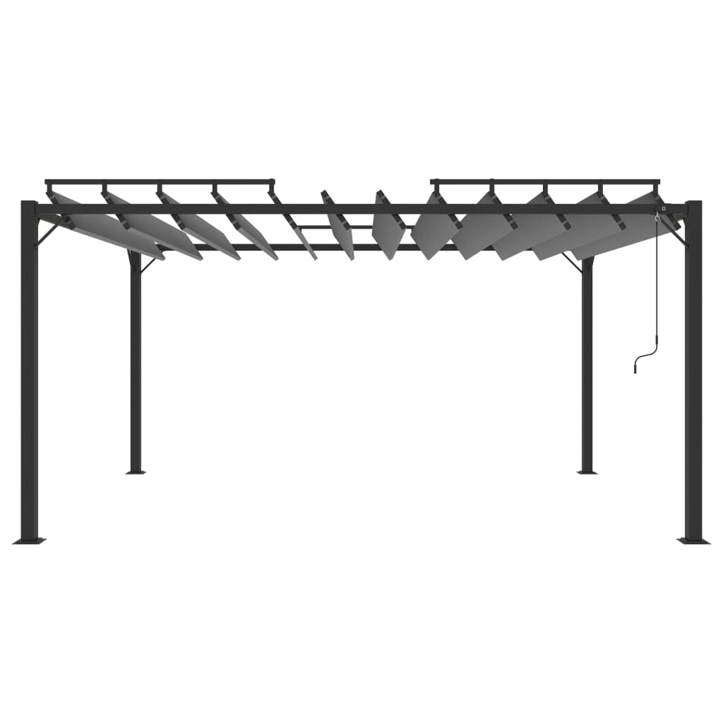 313929 vidaXL Gazebo with Louvered Roof 3x4 m Anthracite Fabric and Aluminium