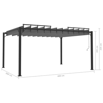 313929 vidaXL Gazebo with Louvered Roof 3x4 m Anthracite Fabric and Aluminium