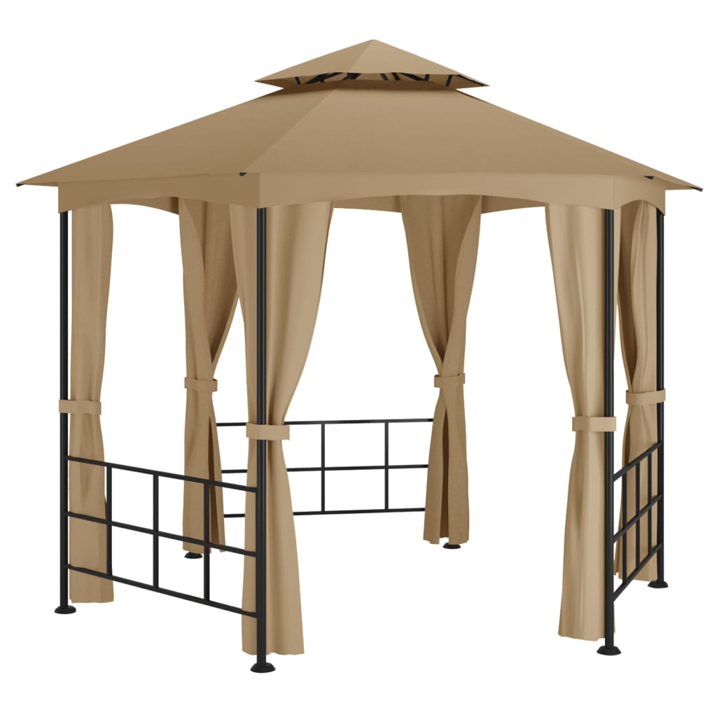 vidaXL Gazebo with Sidewalls 3.1x2.7 m Taupe