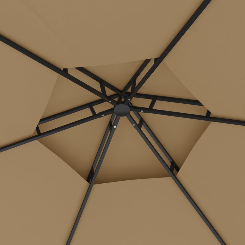 vidaXL Gazebo with Sidewalls 3.1x2.7 m Taupe