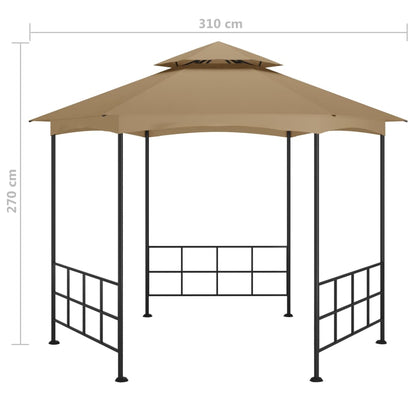 vidaXL Gazebo with Sidewalls 3.1x2.7 m Taupe