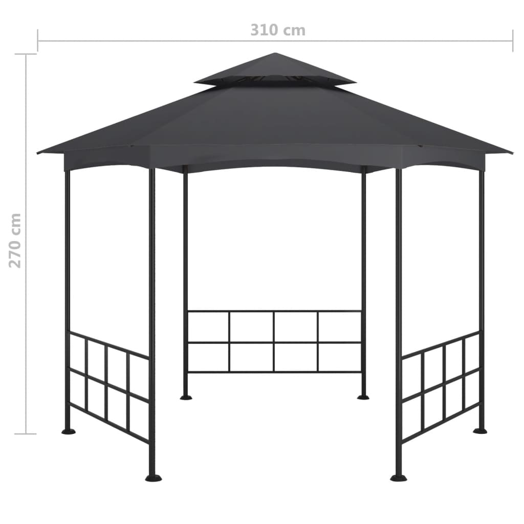 vidaXL Gazebo with Sidewalls 3.1x2.7 m Anthracite