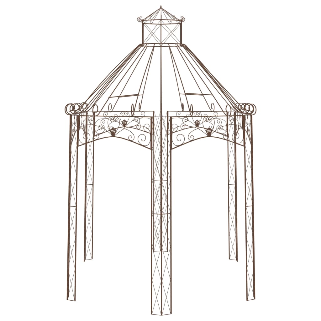 vidaXL Garden Pavilion Antique Brown 400x258x378 cm Iron