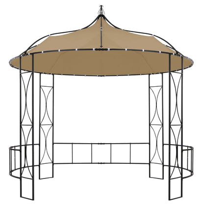 vidaXL Gazebo 300x290 cm Taupe Round