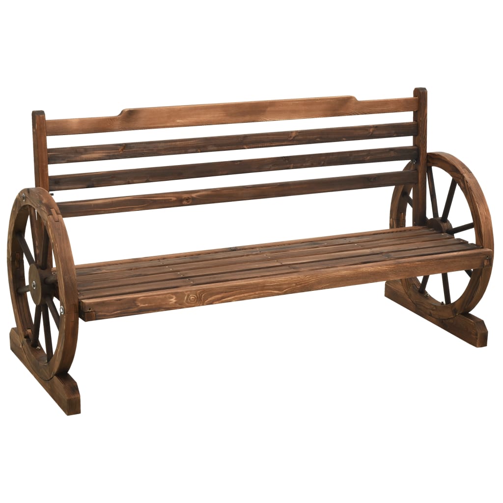 vidaXL Wooden Bench | Brown | Solid firwood | Large | Durable | Garden Bench - 142 cm