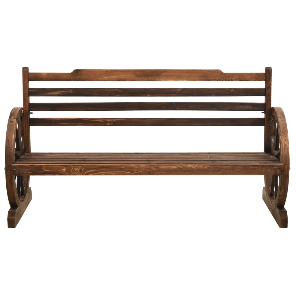 vidaXL Wooden Bench | Brown | Solid firwood | Large | Durable | Garden Bench - 142 cm