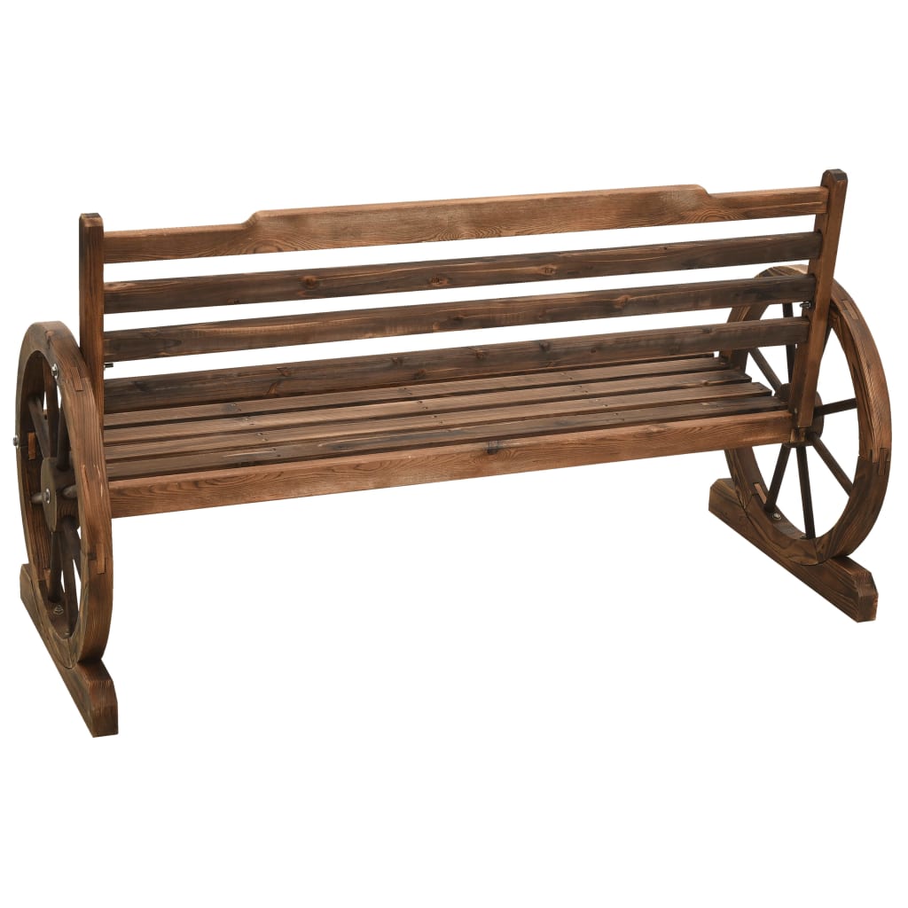 vidaXL Wooden Bench | Brown | Solid firwood | Large | Durable | Garden Bench - 142 cm