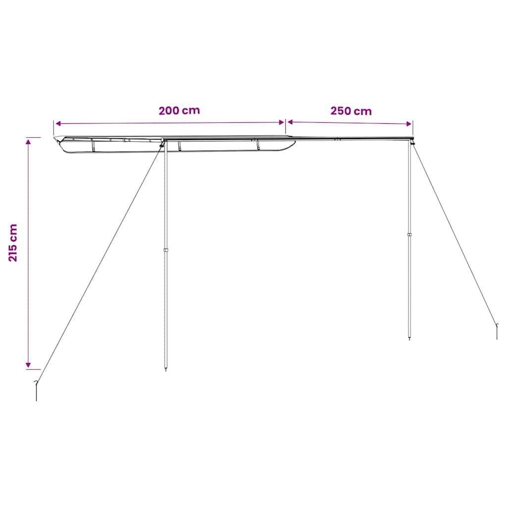 vidaXL Camper & Caravan Awning 2x2.5x2.15 m Beige