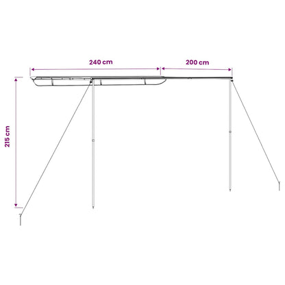 vidaXL Camper & Caravan Awning 2.4x2x2.15 m Beige - 2.4 x 2 x 2.15 m