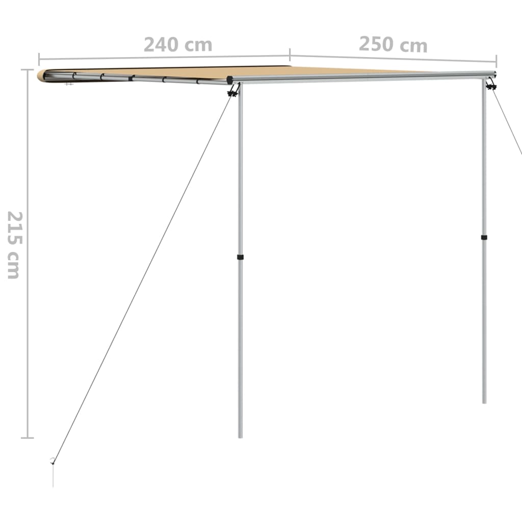 vidaXL Camper & Caravan Awning 2.4x2.5x2.15 m Beige