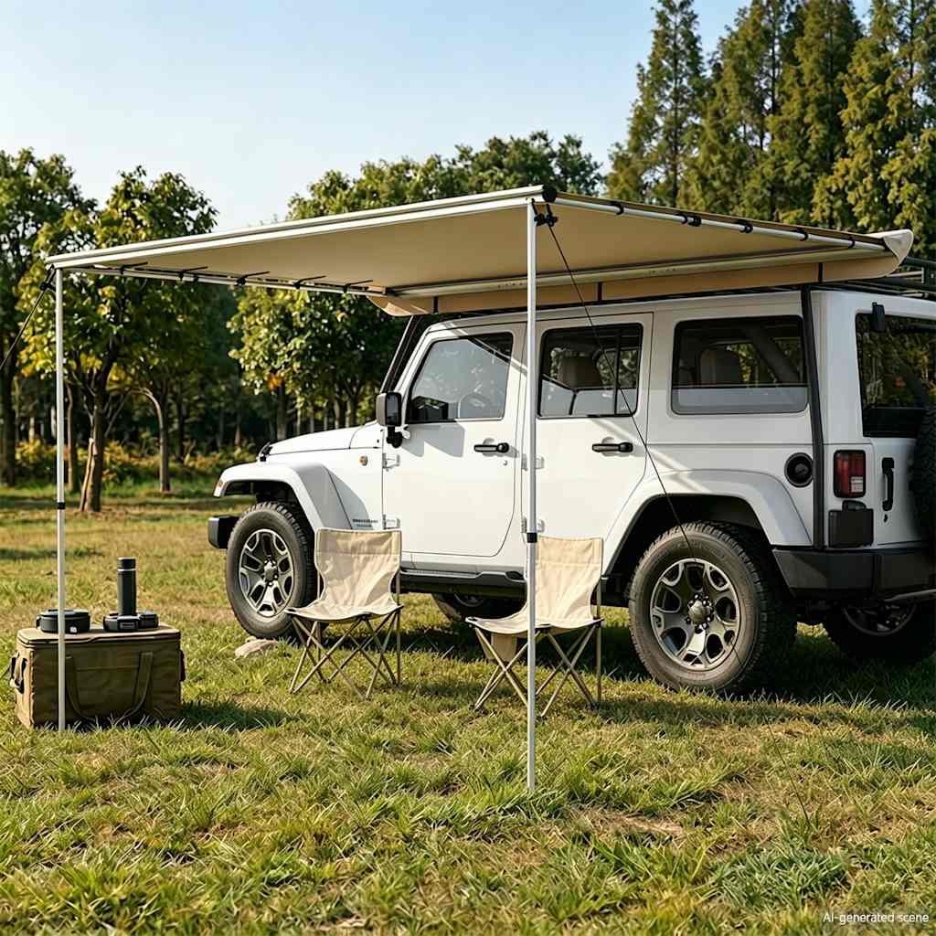 vidaXL Camper & Caravan Awning 2.4x3x2.15 m Beige - 2.4 x 3 x 2.15 m
