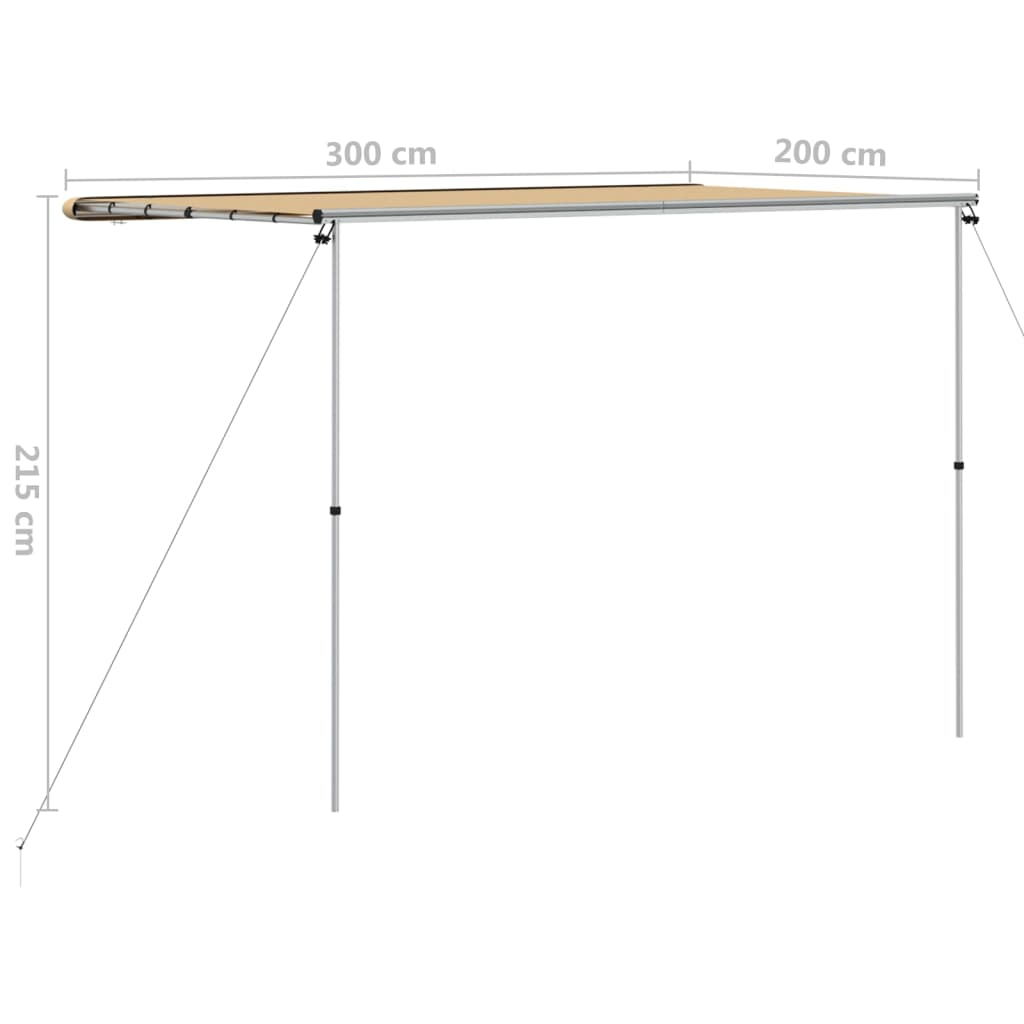 vidaXL Camper & Caravan Awning 3x2x2.15 m Beige - 3 x 2 x 2.15 m