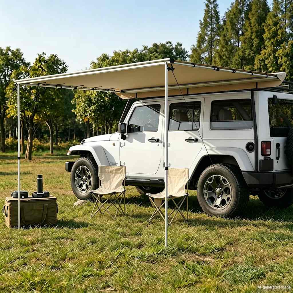 vidaXL Camper & Caravan Awning 3x2x2.15 m Beige - 3 x 2 x 2.15 m