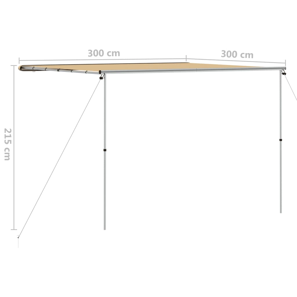 vidaXL Camper & Caravan Awning 3x3x2.15 m Beige - 3 x 3 x 2.15 m