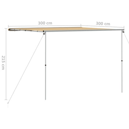 vidaXL Camper & Caravan Awning 3x3x2.15 m Beige - 3 x 3 x 2.15 m