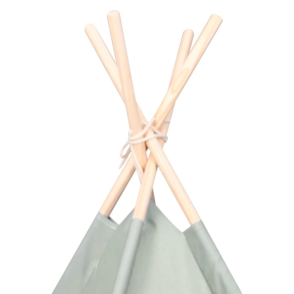 vidaXL Children Tent Grey and White 120 x 120 x 150 cm Solid pine wood