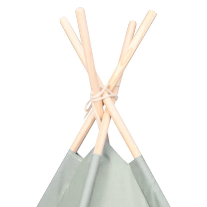 vidaXL Children Tent Grey and White 120 x 120 x 150 cm Solid pine wood