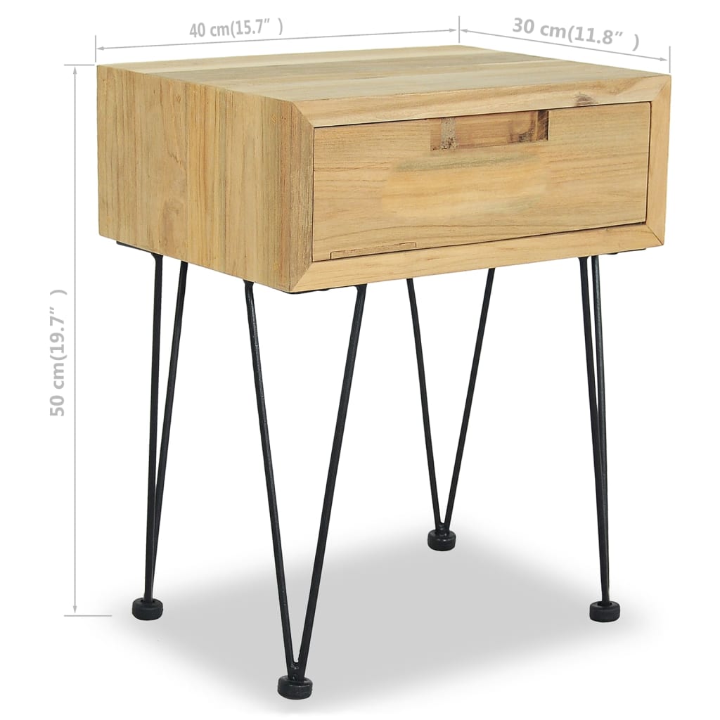 vidaXL Bedside Cabinets 2 pcs 40x30x50 cm Solid Teak - Brown
