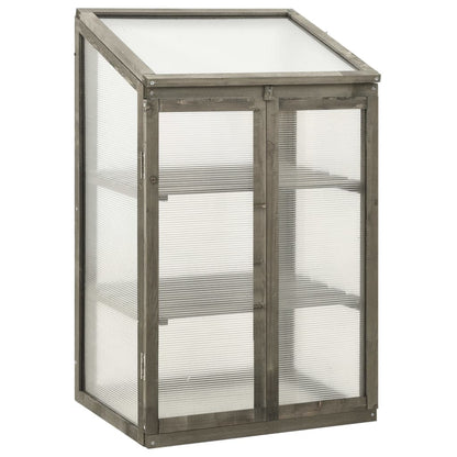 vidaXL Greenhouse | Grey | Solid Firwood, PC board | 60x45x100 cm