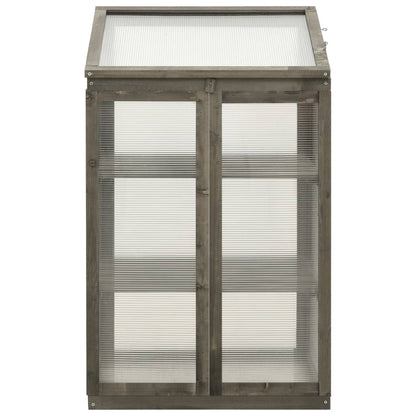 vidaXL Greenhouse | Grey | Solid Firwood, PC board | 60x45x100 cm