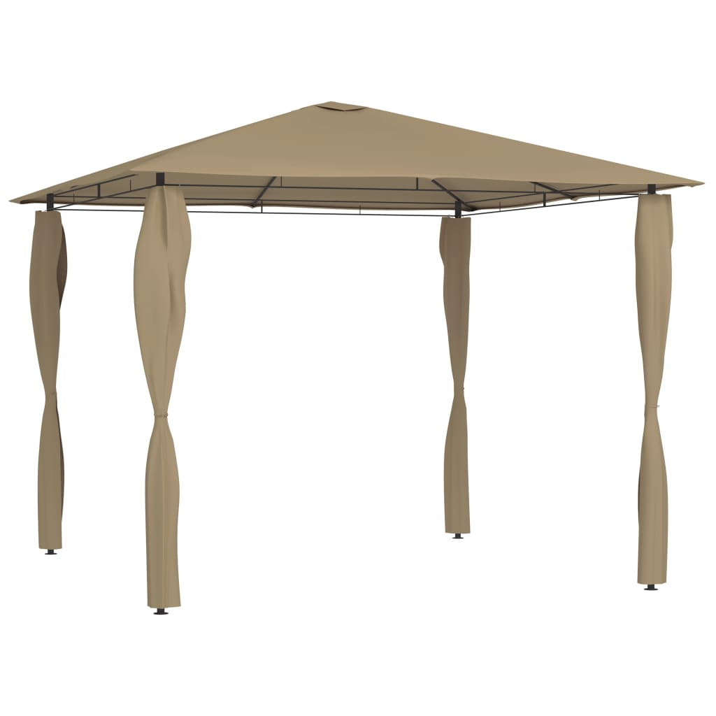 vidaXL Gazebo | Taupe | Fabric, steel | 3x3m | UV-resistant materials | Gazebo - 3 x 3 x 2.6 m